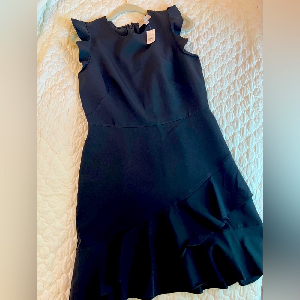 Loft NWT black flirty flamenco dress size 8